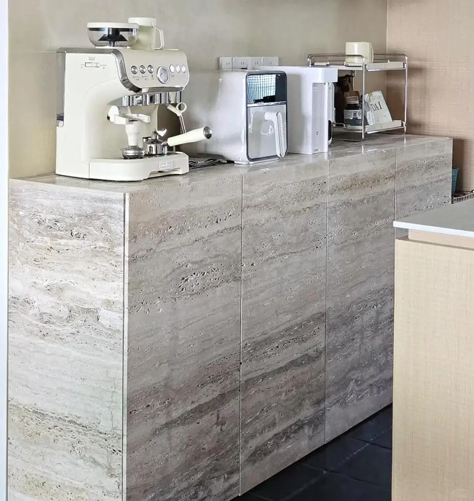 product customizable wabi sabi style natural travertine cabinets indoor kitchen and bathroom marble cabinets-1