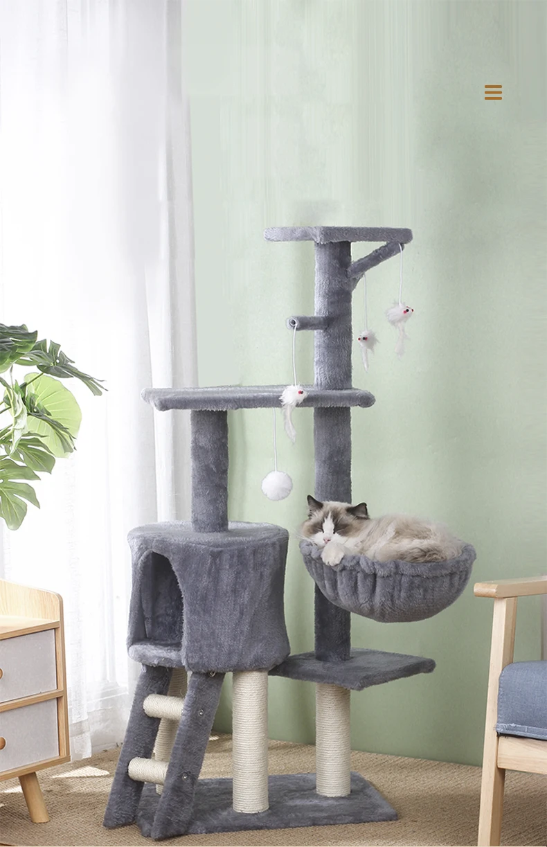 2323 New Design Pet Furniture Wholesale Colorful Cat Tree Wooden Sisal