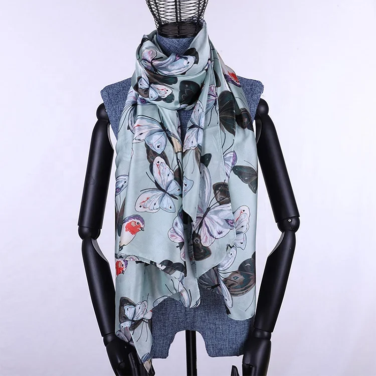 Ladies Satin Silk Scarf 