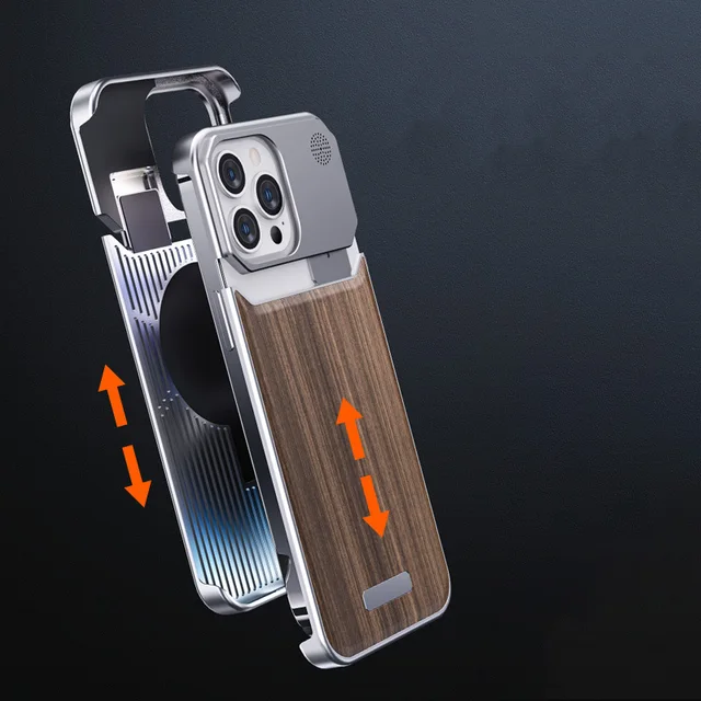 Applicable iphone15promax aluminum alloy aromatherapy metal wood grain case apple 14pro metal drop-proof case