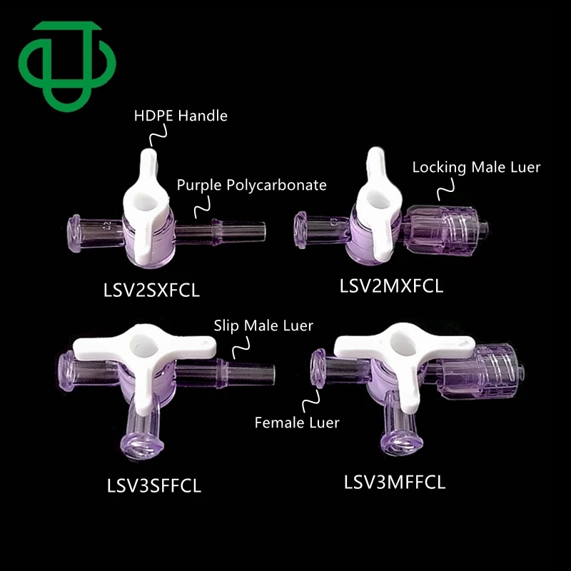 Ju Male Luer Slip To Female Luer Lock One Way Valve Medical Plastic Luer Lock 3 Way Stopcock 2058