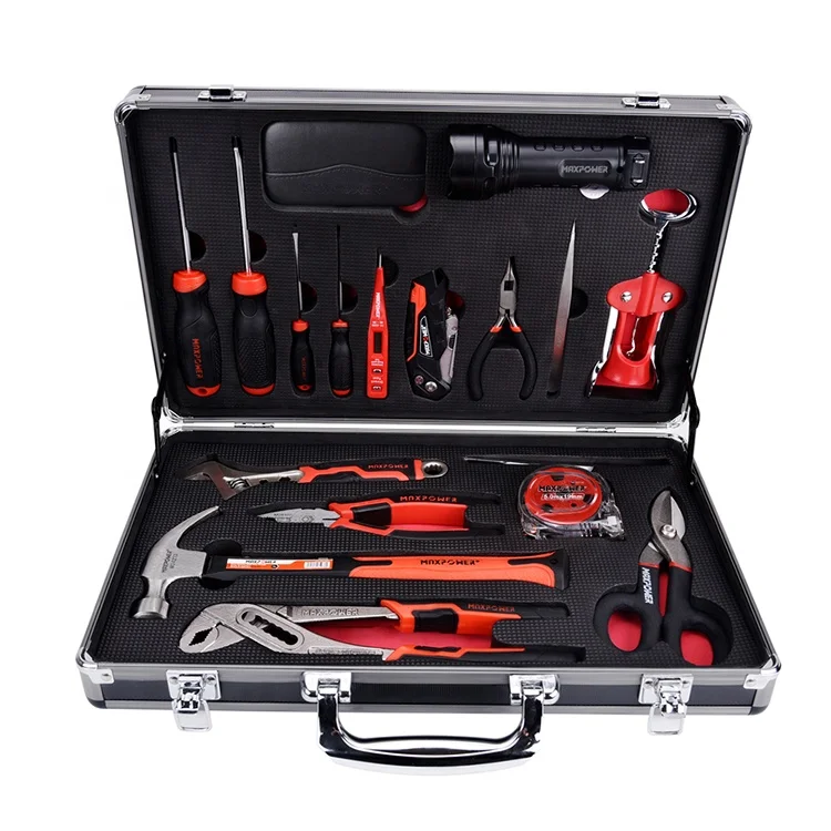 Maxpower 23pcs General Household Tool Repair Maintenance DIY Set with Plastic Toolbox