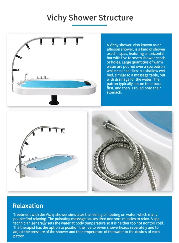 Spa Equipment Hydraulic Massage Bed Vichy Shower Spa Capsule With 7