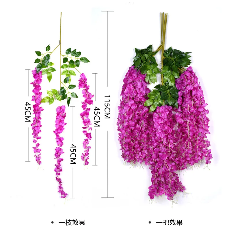 Ox0199 Wholesale Wisteria Hanging Flowers Silk Wisteria Flower