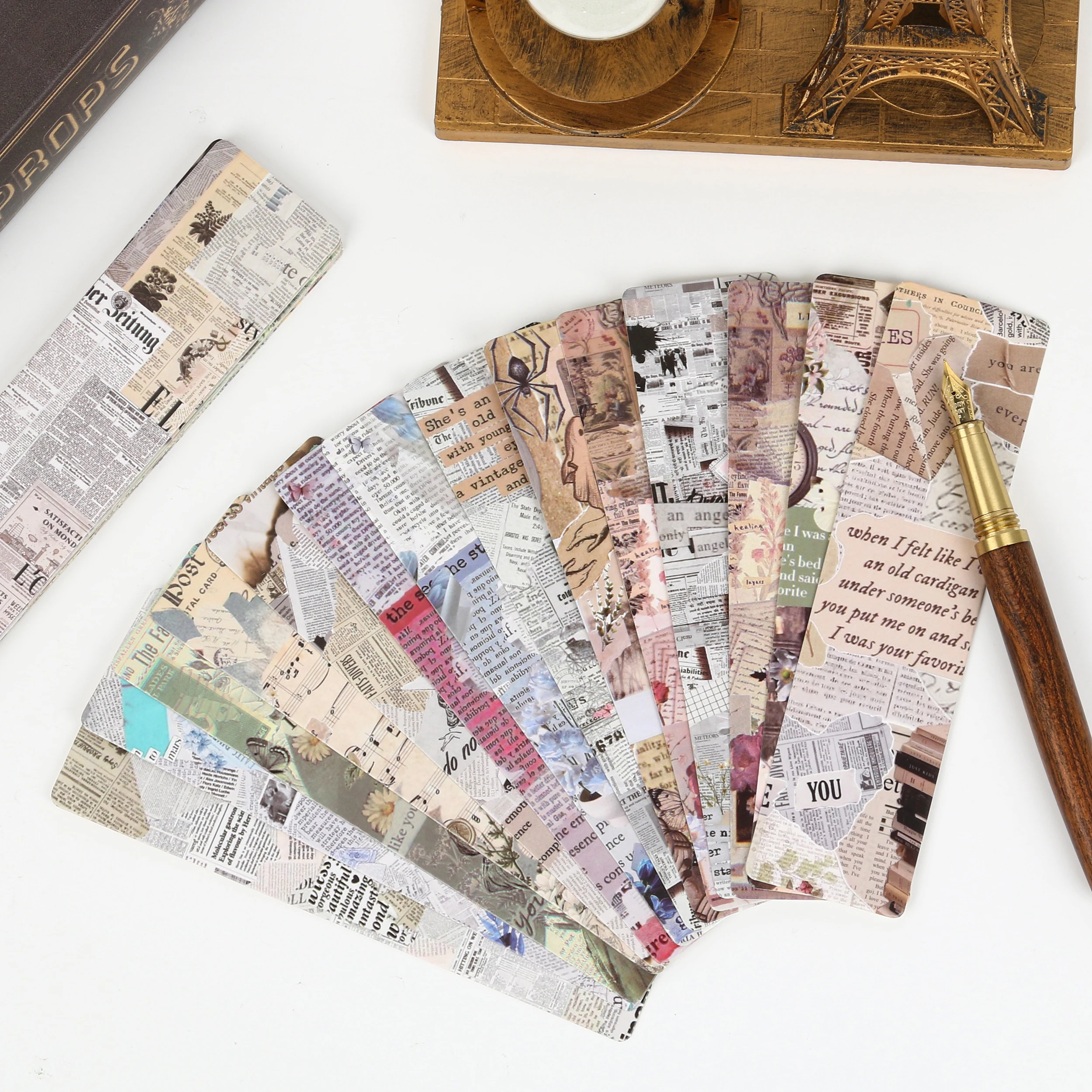 23 Pzas/Bolsa Marcadores De Libros Collage Vintage Para Amantes De Los Libros, Marcapáginas De Escritura, Accesorios De Libros Para Adultos, Estudiantes, Maestros Y Lectura