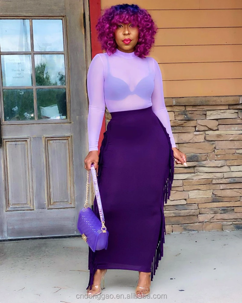 Maxi Skirt Outfit Ladies Skirts Set 