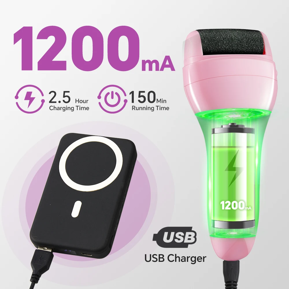 High-Efficiency Electric Rechargeable Foot Scraper Callus Remover and Smoother for Car and Household Use details