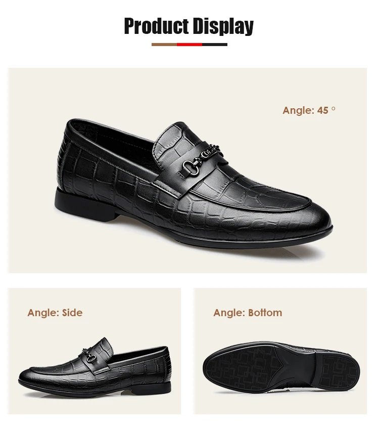 Wholesale Customized High Quality Luxurious Dress Men Genuine Leather