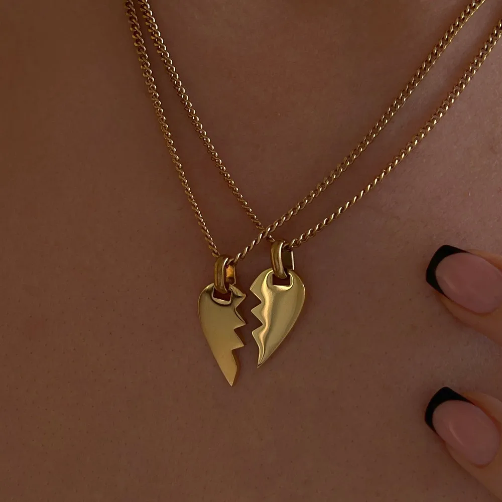 heart necklace breaks half