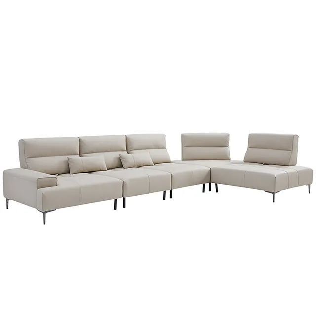 White Napa Leather Sofas and Couches Luxury Living Room Sofa Furniture Set 2023 New Italian Design Modern Minimalist Corner Sofa
