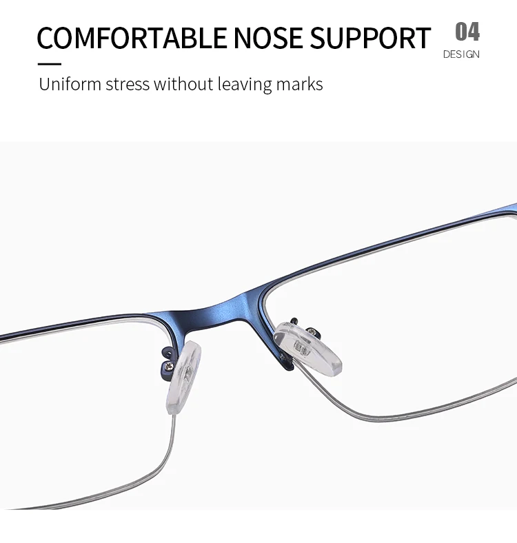 Ms 91285 2023 New Half Frame Men Metal Glasses Frame Anti Blue Light Optical Eyeglasses Fashion