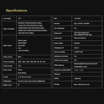 SJCAM SJ10 Pro4K60FPS 12MP  Dual Screen WiFi Action Camera Waterproof Camera EIS 2.0 detail image