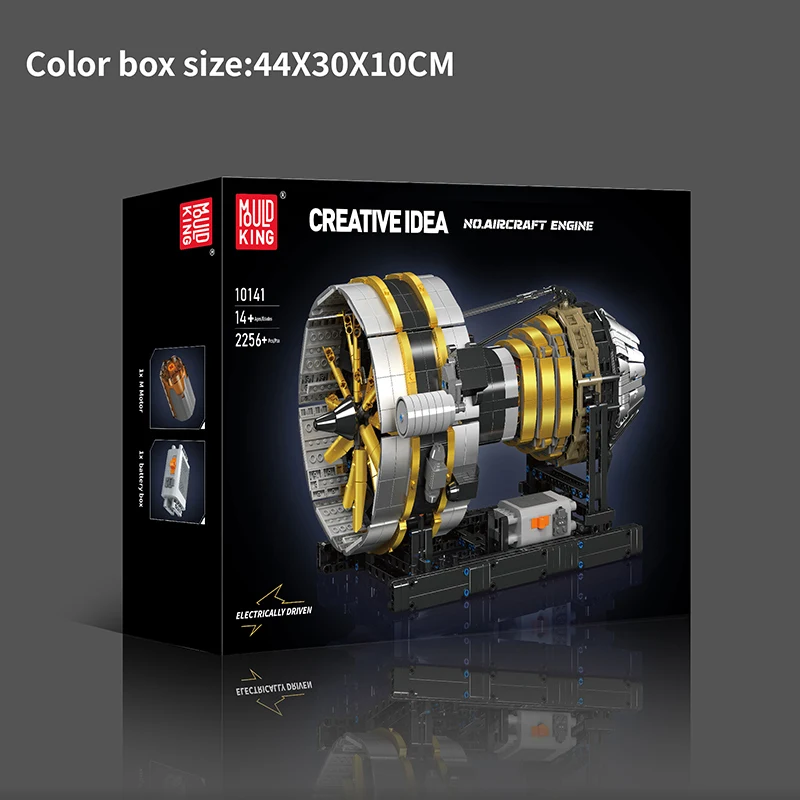 Mould King 10141 Motore Aeroplano Turbofan, Set Costruzioni 2256 Pezzi Per Adulti, Modello Statico