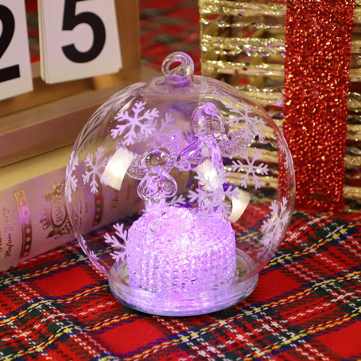 christmas wholesale color changing angel led light round glass balls transparent christmas