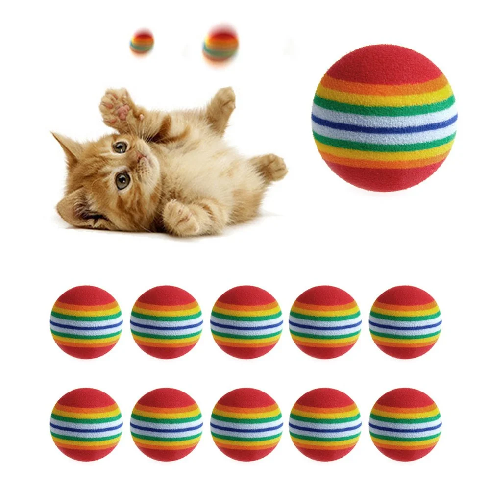 High Quality High Density Eva Foam Soft rainbow Bobo Dog Training Cat Toy Balls for Pet