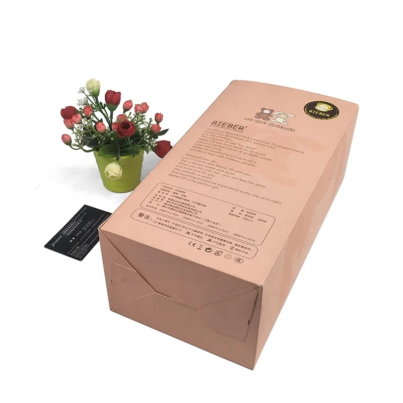 Pink Rose Toy Packaging Paper Box Package with Window for Doll