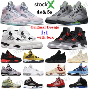 In Stock X Newest High OG Quality Jordan 4 Retro Military Black 5 Easter Oreo Sail Black Cat Lightning mens Jordan 4s shoes