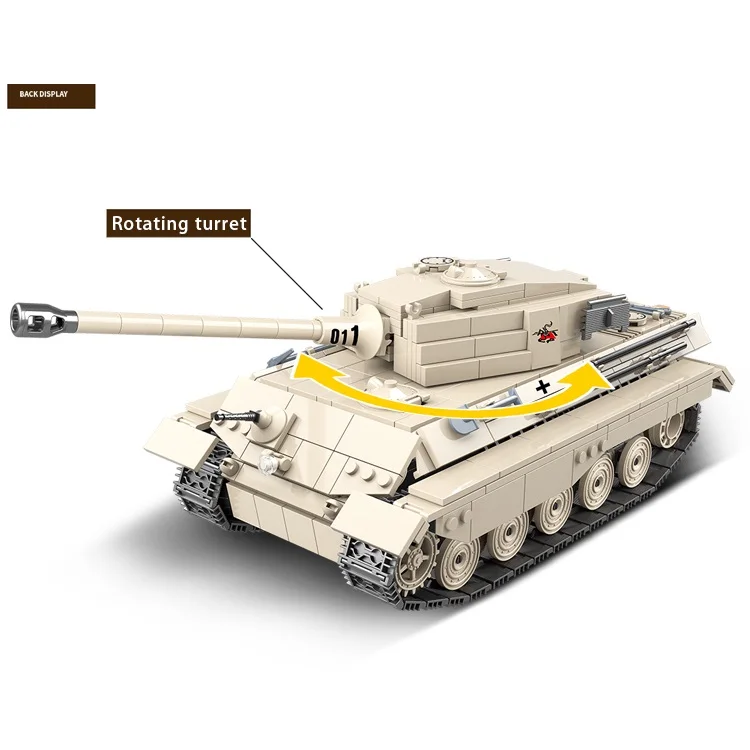 Model Tank Diy Blocks WWII Military Tank Building Blocks Set Large MOC Tank Model Kit ...