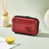 Bolsa de almacenamiento de cosméticos color burdeos