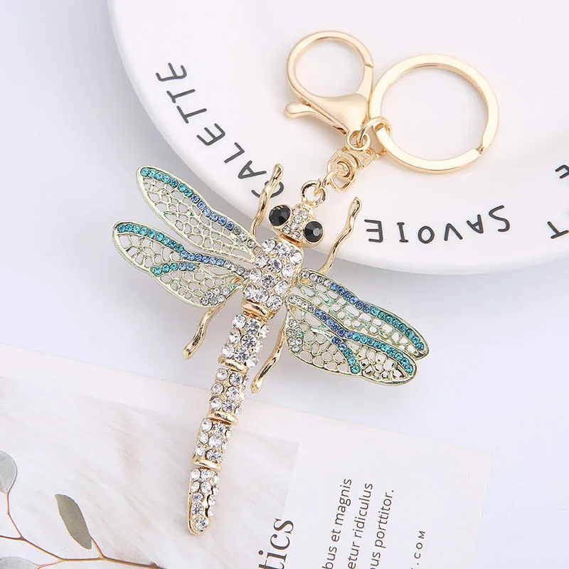 Dragonfly Keychain Car Charm Butterfly Keychains for Women Gifts Creative Gradient Color Key Pendant Dragonfly Design