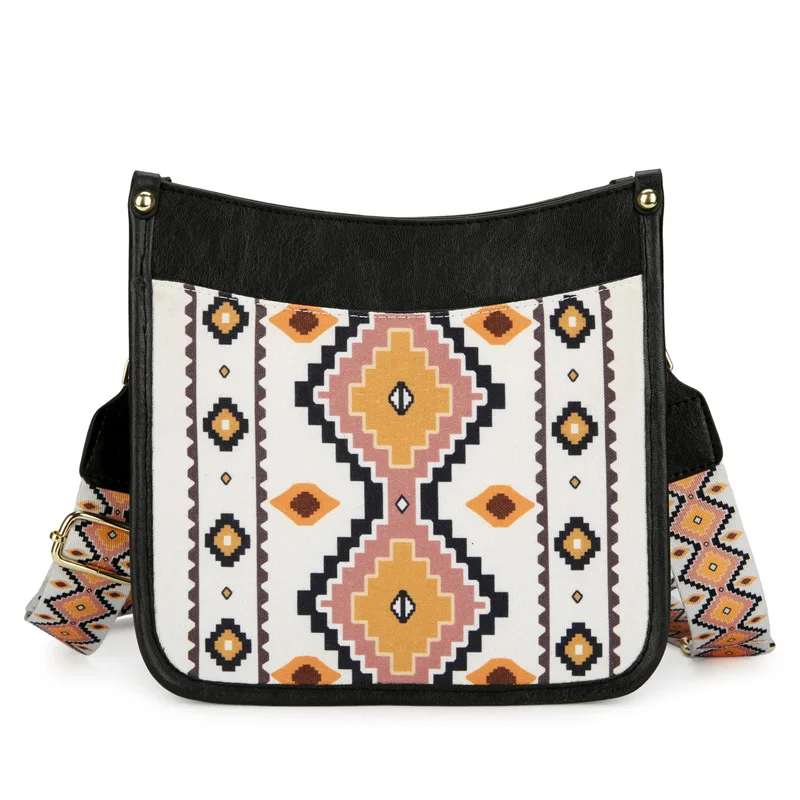Boho Aztec Print Crossbody Bag With Shoulder Strap