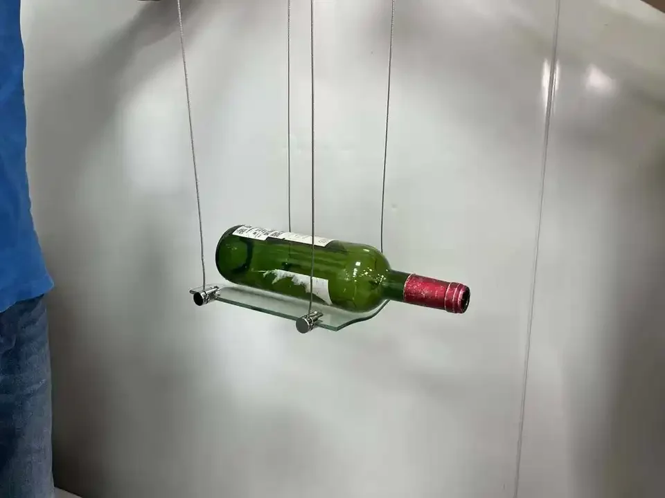 2023 New Style Customized Floating Cable Wine Rack Ceiling To Floor