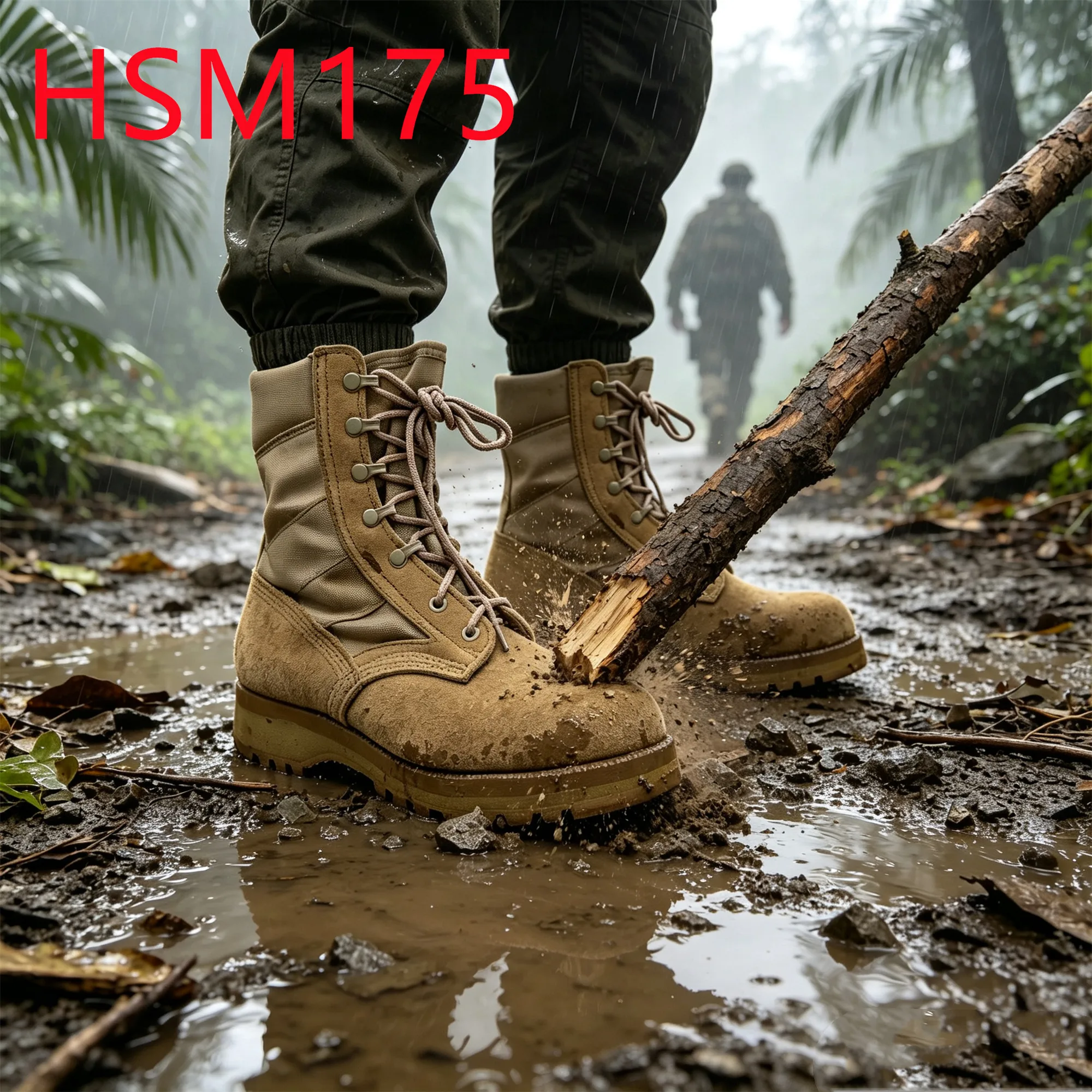 HY,Hike Rescue Anti-moist Vulcanized Rubber Sole Hua Singh Combat Boots Water Repellent Nylon Fabric 9