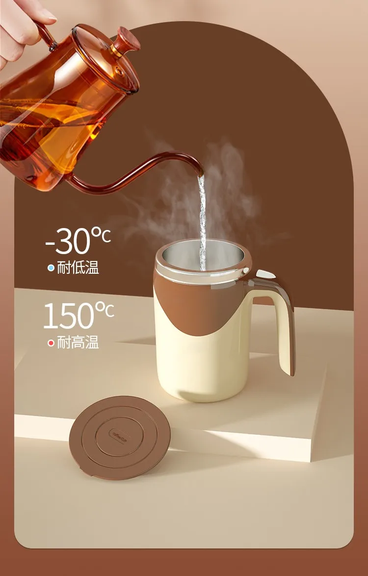 High Quality Wholesale Coffee Tumbler Stainless Steel Tumbler Automatic Mixing Mug Insulated Mug Self Stirring With Handle