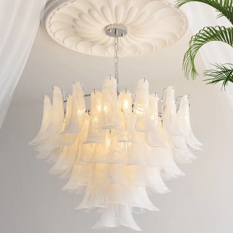 High-end vintage glazen lamp met retrochandelierontwerp, hoefijzer- en wolkmotieven, verkrijgbaar in maten van 40–80 cm voor slaapkamers, woonkamers en eetkamers