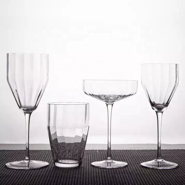 Eo Transparent High Quality Vertical Ridge Household Large Caliber Glass  Wine Cup Red Wine Glasses Drinking Glassware - Buy Wine Glasses Cup,Wine  Glasses Drinking Glassware,Wine Glass Set Product on 