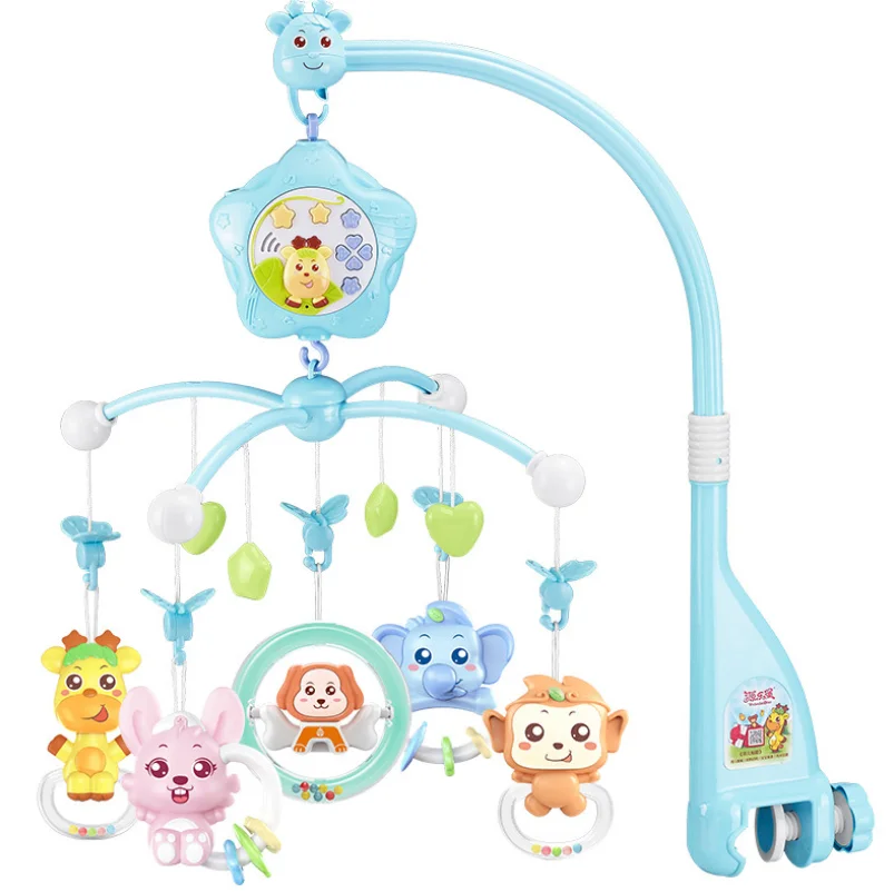 Мобильные погремушки для малышей 0-12 месяцев, детская музыкальная игрушка в виде карусели для детской кроватки, погремушки для малышей
