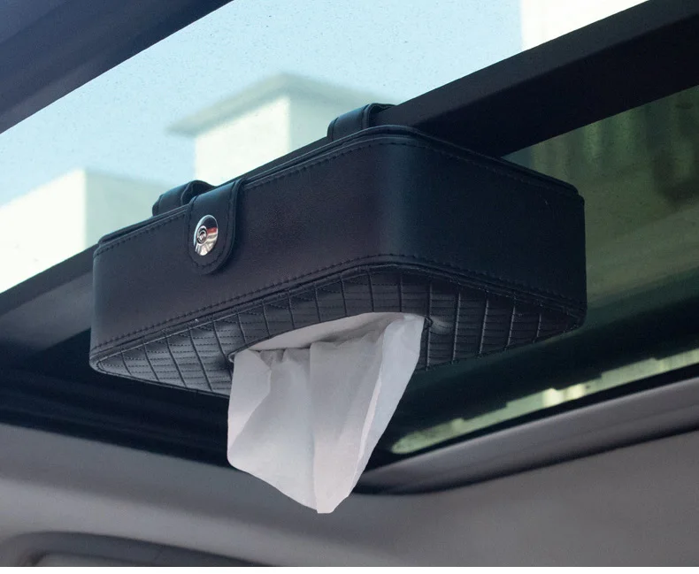 Luxury Leather Portable Multifunctional Car Tissue Paper Box Holder