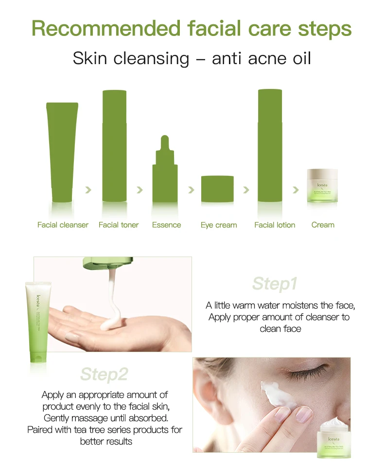 Private Label Icesea Moisturizing Tighten Australian Tea Tree Plant Extract Essential Oil Purifying Facial Face Cream Skin Care(pic12)