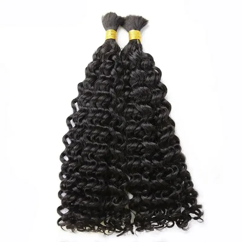 Păr uman cu bucle spiralate, vrac, pentru împletituri, păr Remy brazilian, micro-împletituri, pachete de păr_voghion.com