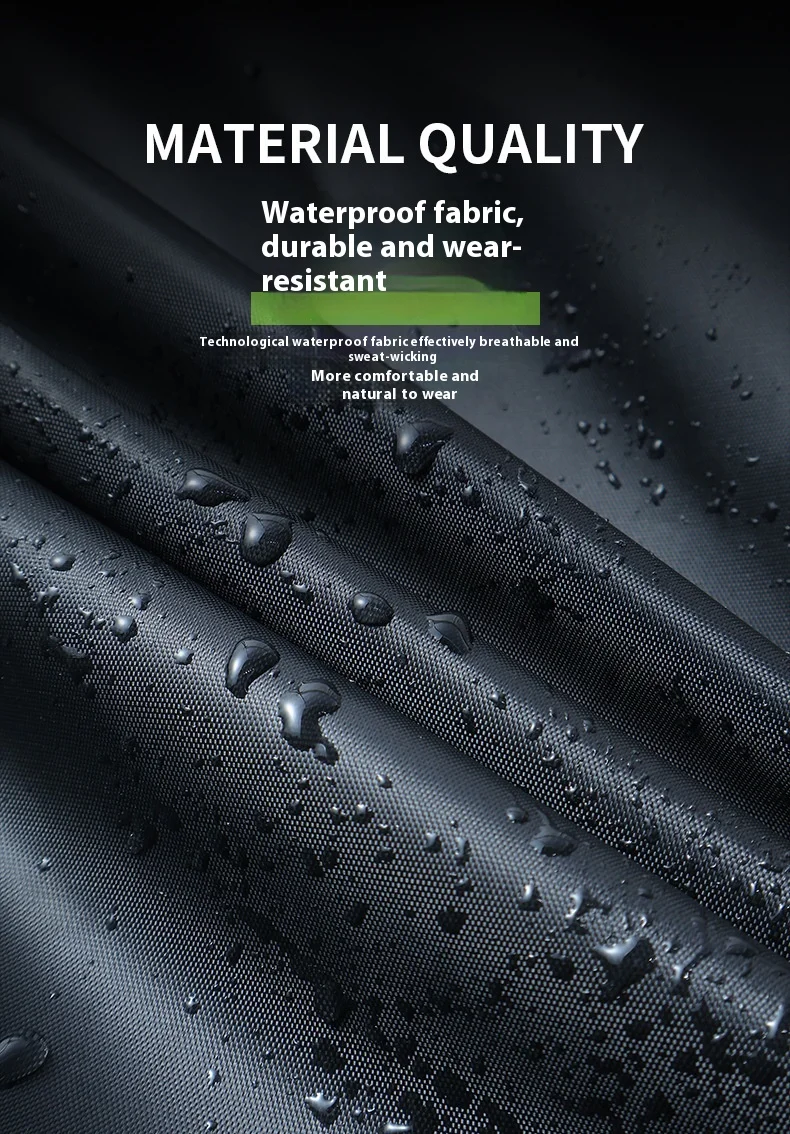 Men's Lightweight Reflective Raincoat Set Waterproof Windproof Portable for Motorcycle Golf Fishing Reusable Rainpants Included