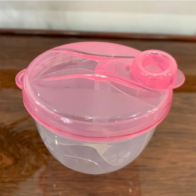 1pc 4 Grid Milk Powder Storage Box, Portable Pink PP Food