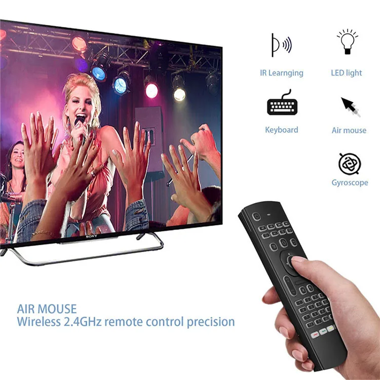 Popular MX3 Smart Voice Remote Control IR Learning 2.4G Wireless One Hand Mechanical Keyboard Backlight MX3 Air Mouse