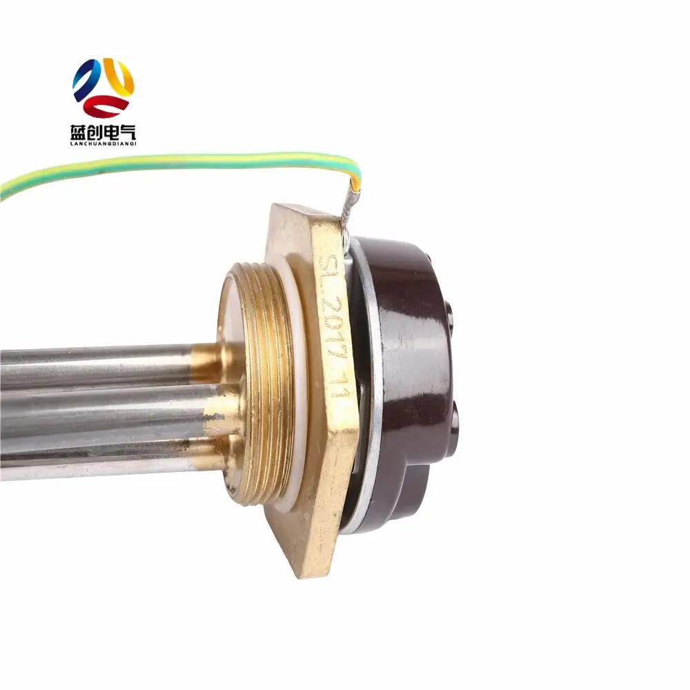 Factory Made Customize 12v 24v Brass Electric Heating element With Thermostat for Solar Water Heater