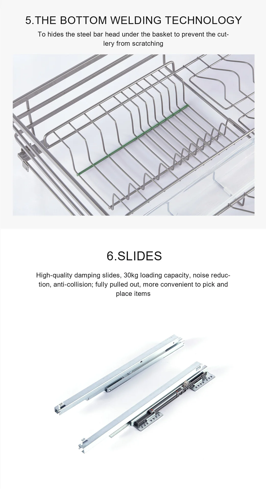 Sus304 Stainless Steel Kitchen Accessories Storage Dish Rack