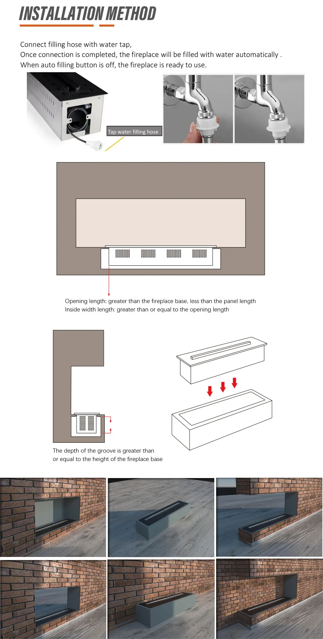 Electric Fireplace, 3D, 1500 W, Metal - detail 20
