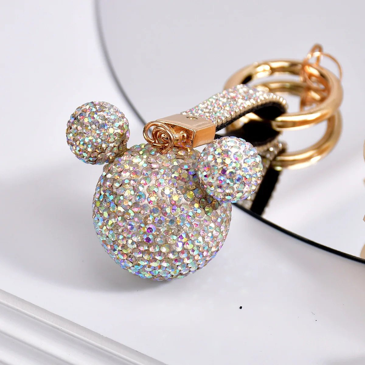 Wholesale Girls Luxury Diamond Bling Star Keychain