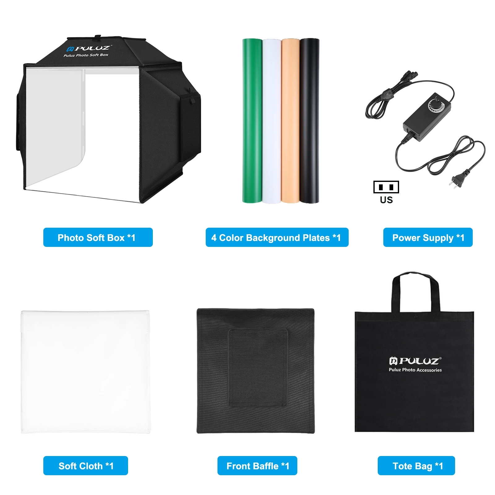 New Design OEM Factory PULUZ 40cm Folding 24W 5500K Studio Shooting Tent Soft Box Kits