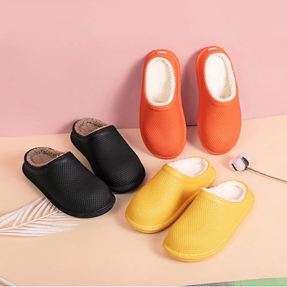 Новый продукт, тапочки из ЭВА, обувь, хлопковые кроссовки с меховой подкладкой, садовые водонепроницаемые теплые домашние Тапочки