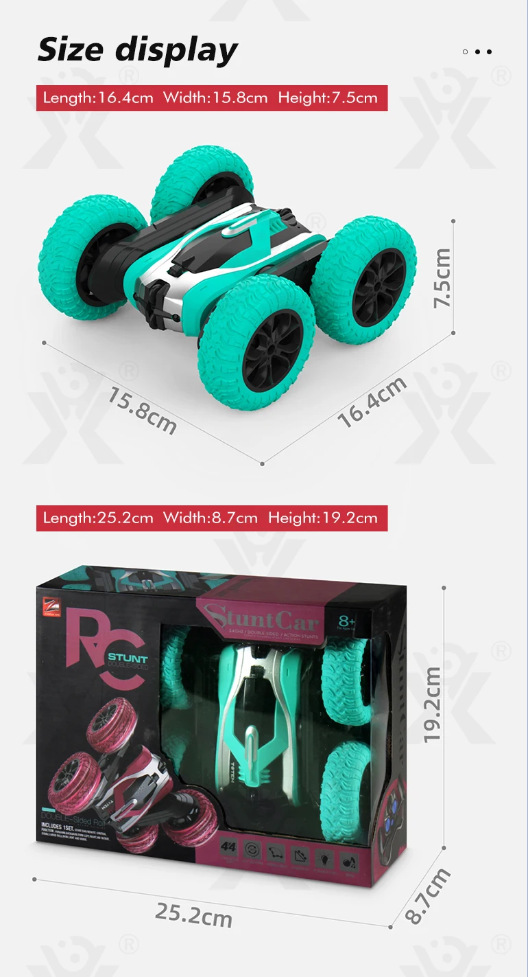 Chengji double sided twist 360 degree rc stunt car 4wd 2.4g remote control toy car double-sided rc stunt car toy for kids