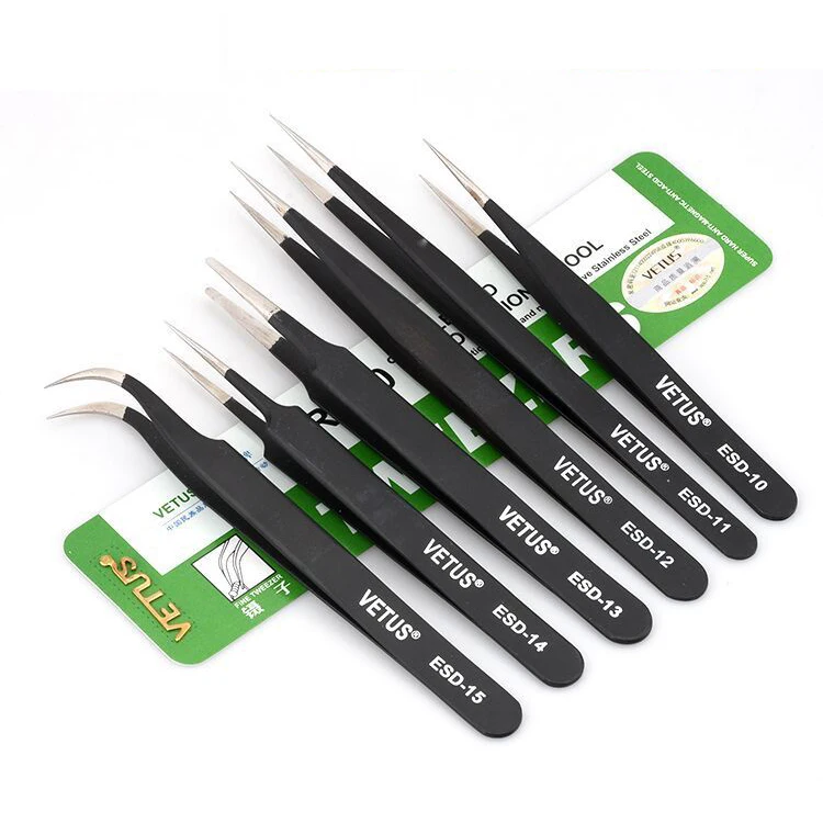 Ceramic Tipped Tweezers Esd Stainless Steel Tweezers Available In