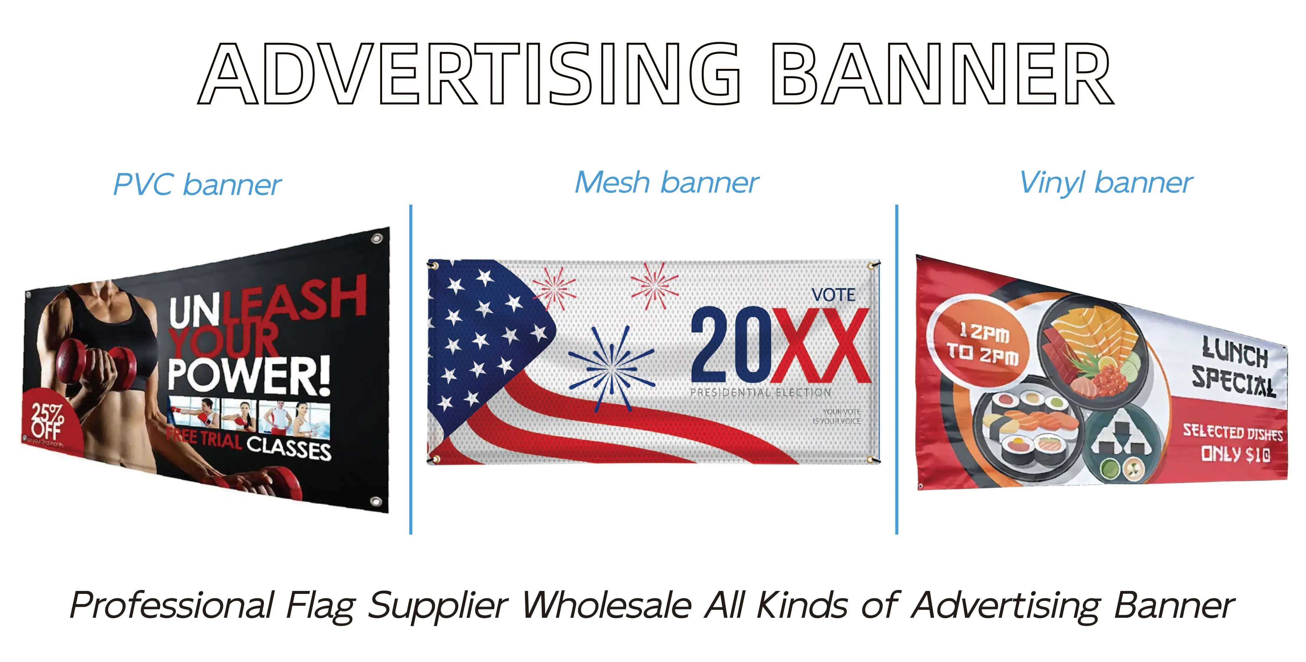 Wholesale Outdoor Advertising Flex Pvc Banner Custom Vinyl Mesh Banners