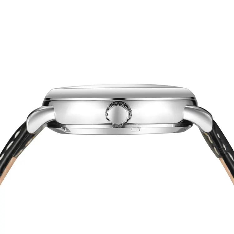 Стильные механические часы-победитель 8271 из Китая, новейшие механические часы из натуральной кожи с водонепроницаемообразным ремешком, автоматические Простые повседневные ручные часы