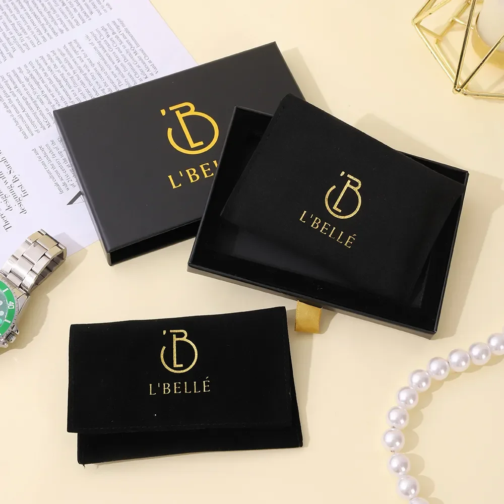 Custom Logo Luxury Rigid Cardboard Jewelry Box Drawer Style Jewelry Storage Box with Ribbon Handle Packaging for Necklace Ring