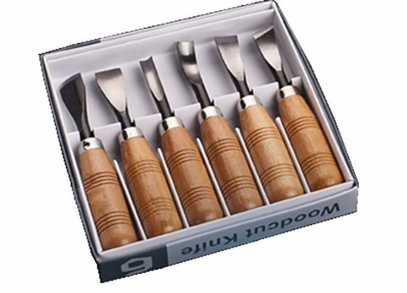 New High Quality 6Pcs Dry Big Hand Wood Carving Tools Tree-root Carving...