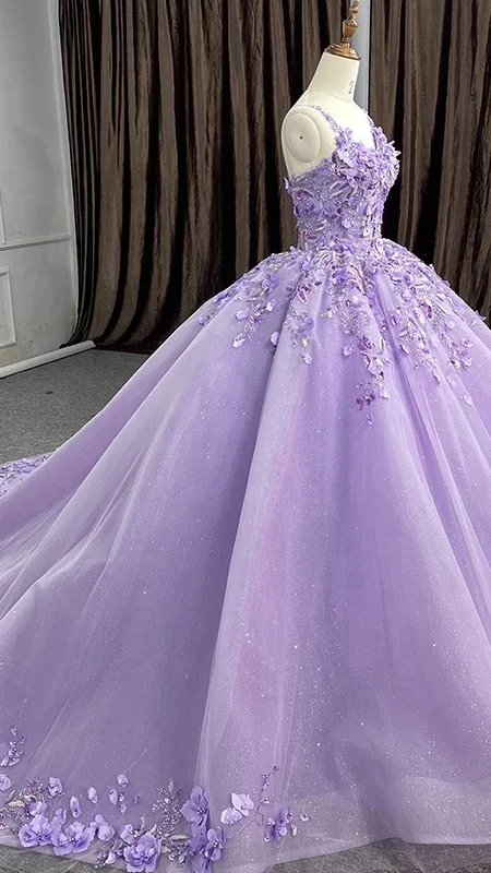 Jancember 6582 Glitter Appliqued Spaghetti Strap Ball Gown Evening ...